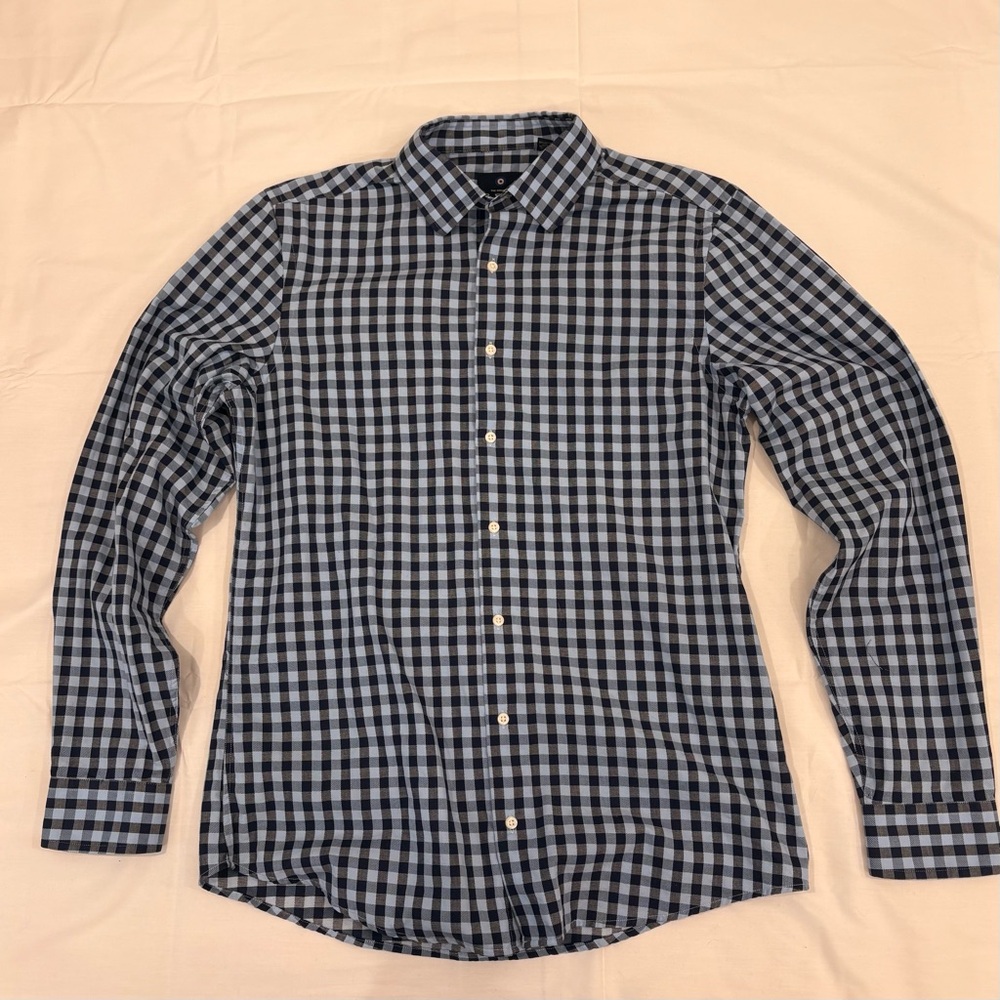 Ben Sherman Blue and White Gingham Casual Shirt